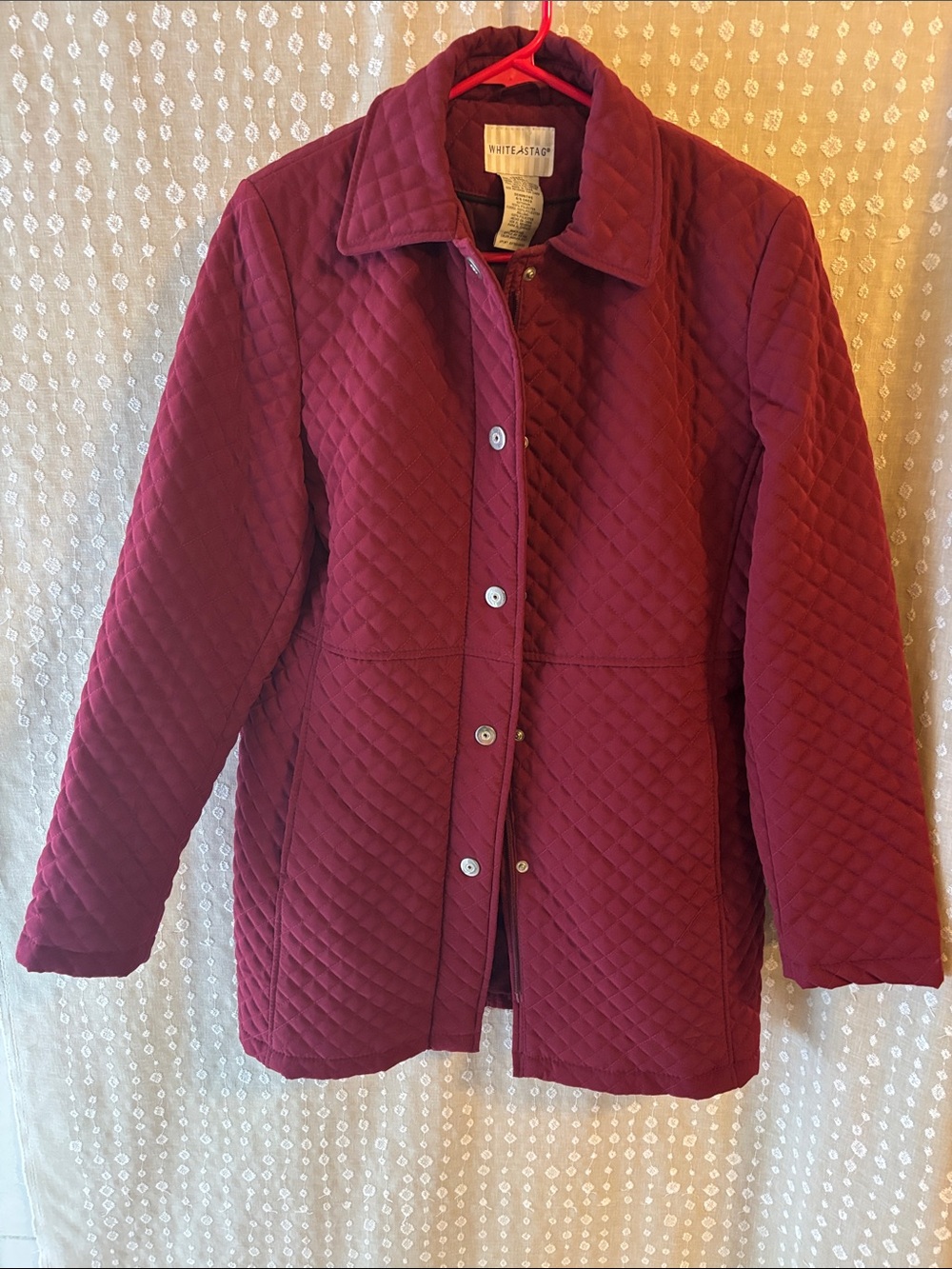 White Stag Quilted Wine-Red Puffer Jacket